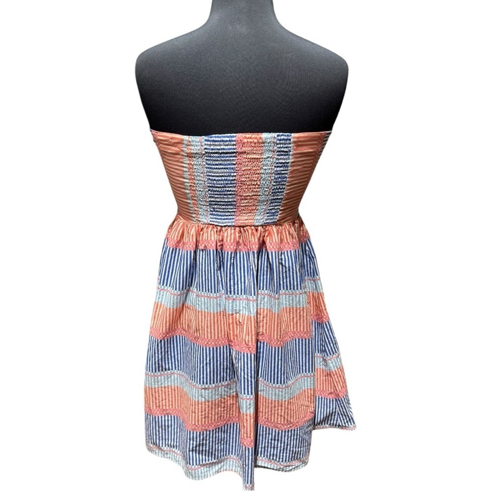 Bebop Strapless Button-Up Cotton Striped Summer Vacay-Ready Dress Size XL - Picture 4 of 6